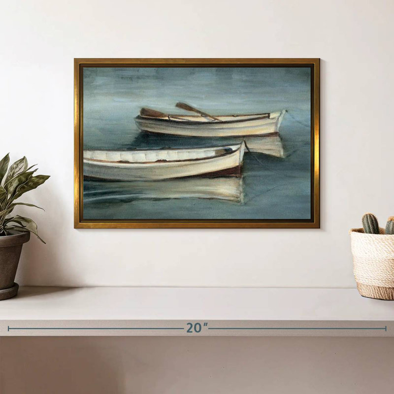 Petites eaux calmes I, 13 po x 9 po, Cadre flottant doré