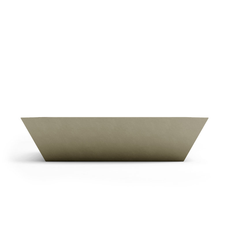 Newport Shallow Concrete Planter , SandStone, 6" H x 24" W x 24" D