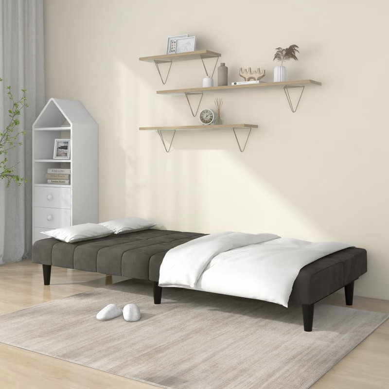 78.7'' Velvet Sofa, Dark Gray Velvet