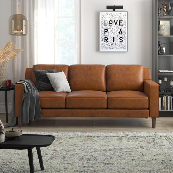 Latitude Run Riskin 3 Seater Faux Leather Sofa | Wayfair.co.uk
