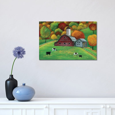 Colors Of Autumn Barnyard by Cheryl Bartley - Print on Canvas