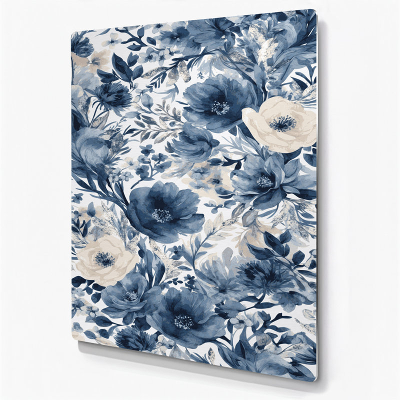 Aquarelle florale, art mural vert en métal 70, H 18 po x l 12 po