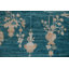 Tapis bleu en laine noué à la main de conception unique 2 pi 11 po x 3 pi 11 po New Age