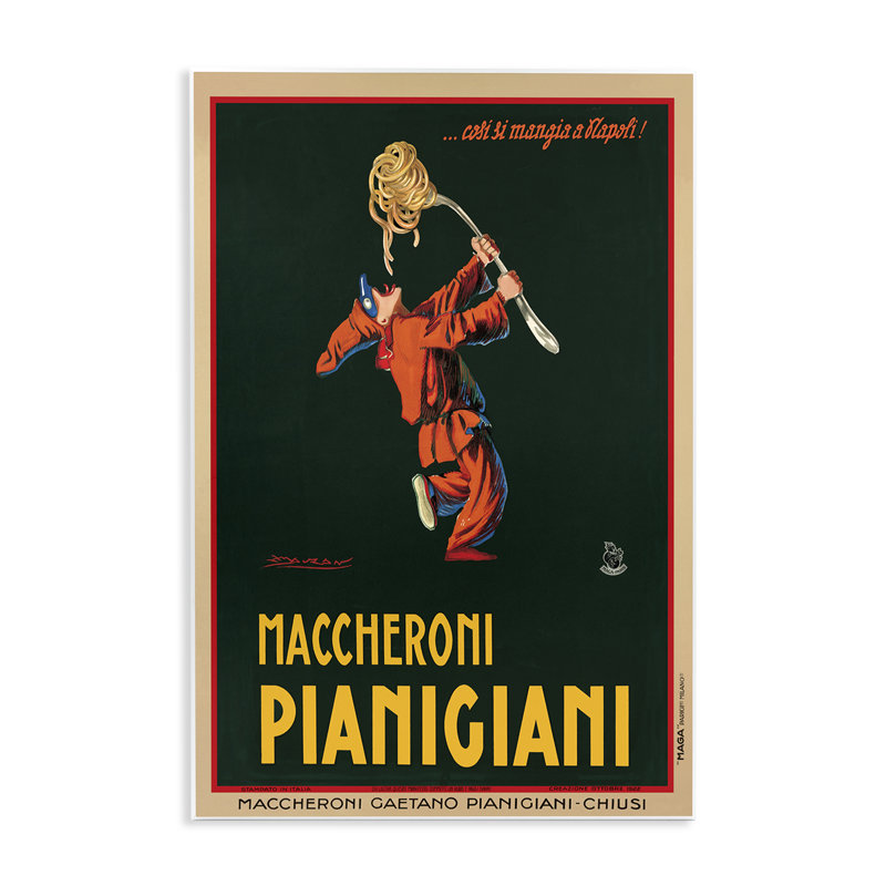  «Maccheroni Vintage Ad Wall Plate Art» par Vintage, affiche, H 15 po x l 10 po