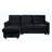 Modern 81.5"W Black Velvet Reversible Sleeper Sectional Sofa With Storage Chaise And Side Pocket-511042221-511042223