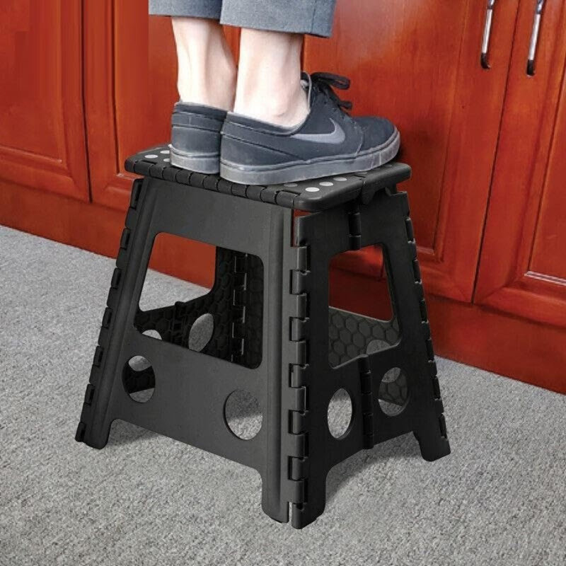 MantraRaj Folding Step Stool Lightweight Foldable for Kids (Black, Extra Large)