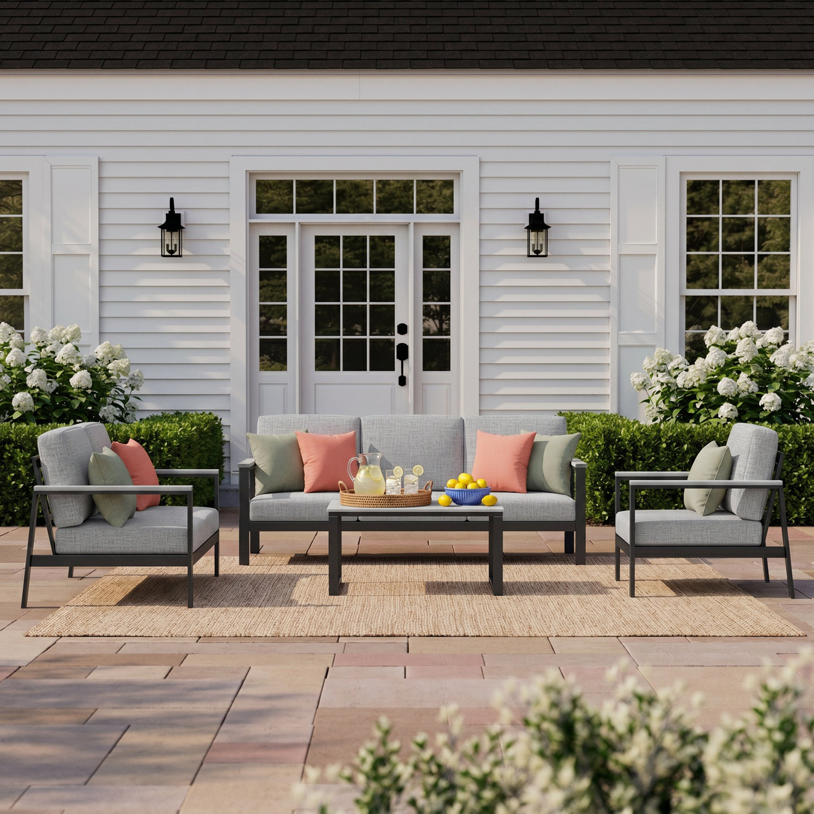 Townsend Patio Seating Group, Canvas Granite Sunbrella® Canvas