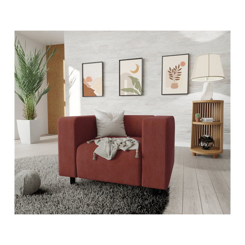 Sofie Upholstered Armchair, Terracotta