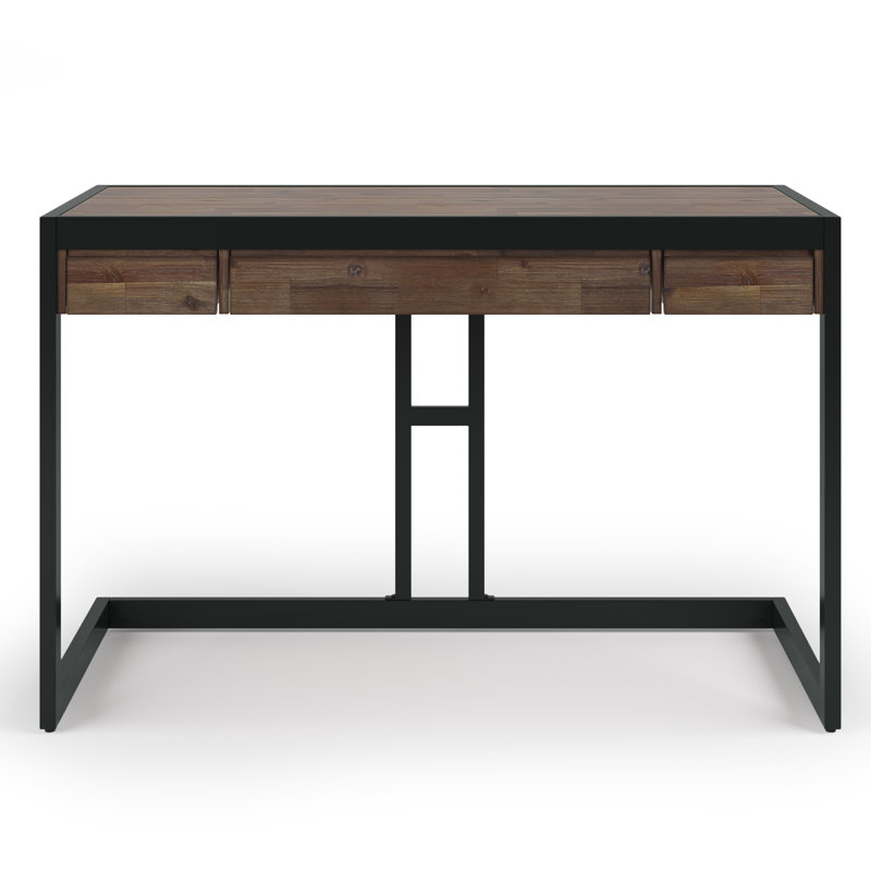 Bureau d'écriture Erina, H 31 po x l 48 po x P 22 po, Brun rustique naturel vieilli / noir mat