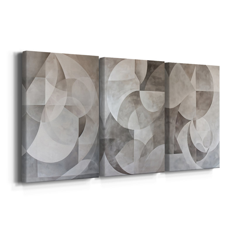 ABSTRACT Series XXXVII - Toile tendue sur mesure - 3 pièces, H 12 po x l 24 po