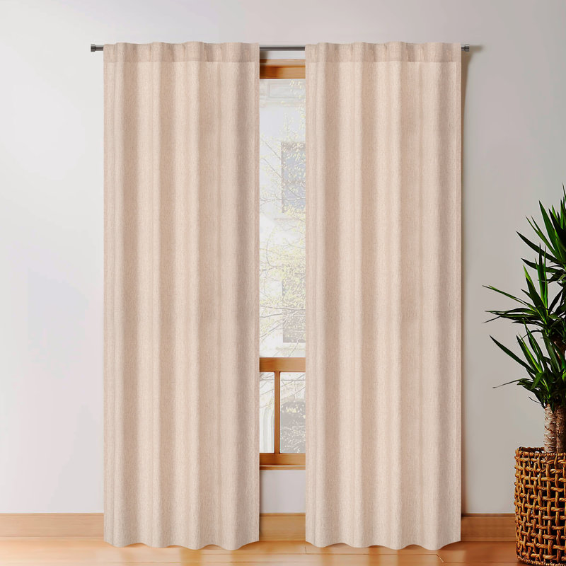 Rideaux en lin et coton, Taupe, L 50 po x L 72 po
