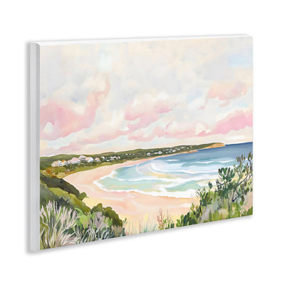 Serene Sunset Beach Panorama Wall Plaque, design by The Prints Vibe