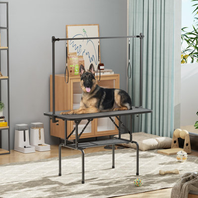 Metal Adjustable and Foldable Folding Grooming Table