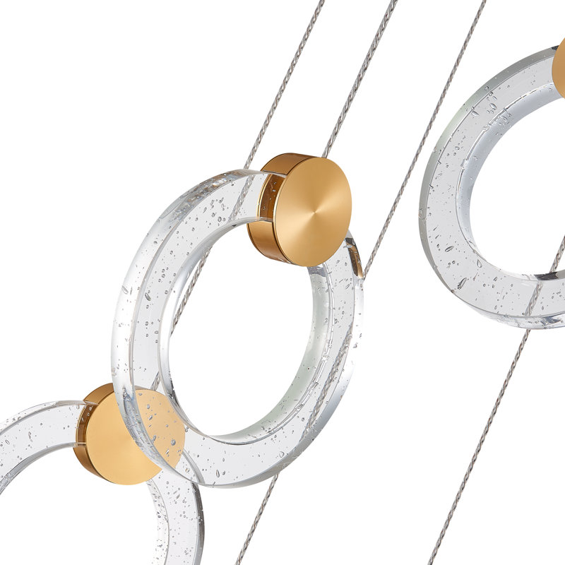 Haruka 5 - Light Gold LED Cluster Pendant