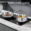 Ensemble de 11 casseroles et casseroles en acier inoxydable 11 pièces avec couvercles
