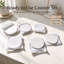Marble Agate Ceramic Jute Leather Crystal Round 6 Piece Coaster Set