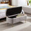 Banc de chambre pratique avec fausse fourrure grise et compartiment de rangement-1134140187