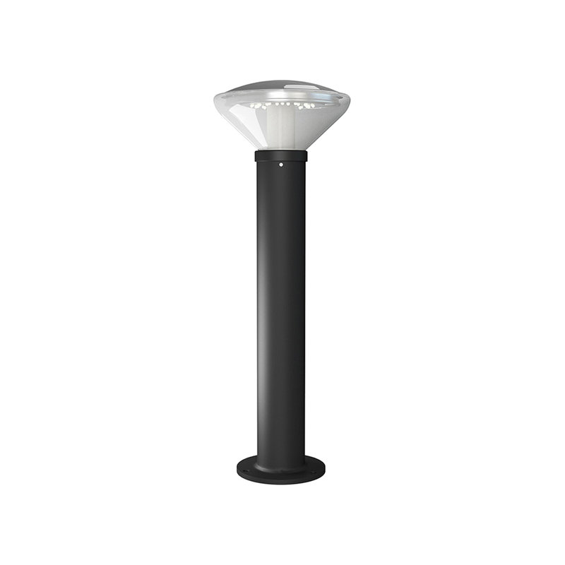 Solar Black LED Vandal Resistant Pathway Bollard Light