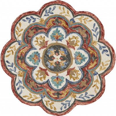 Padula Hand Tufted Wool Floral Indoor Rug