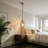 1 - Light Modern Pendant with Amber Glass Shade