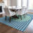 Machine Washable Indoor/Outdoor Chantille ACN994 Teal Area Rug-1986847849