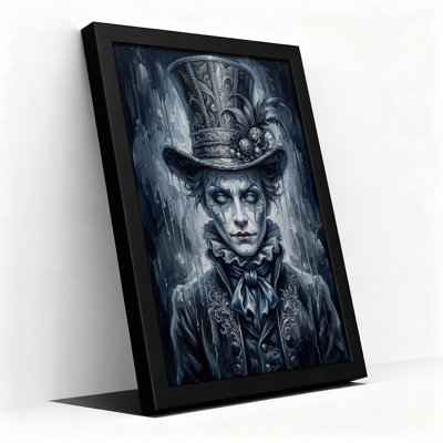 «Blue Top Hat Man», art mural sur toile Halloween dégoulinant