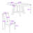 5-Piece Dining Table Set, Wood Extendable Dining Table with Removable Leaf and 4 Upholstered Chairs-1551281368