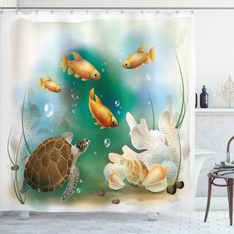 Shower Curtain with Hooks Included, 69" H x 105" W