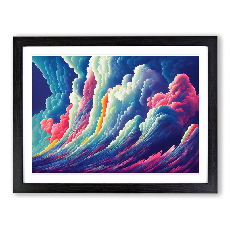 Colourful Thunderstorm Vol.3 - Single Picture Frame Print, Black Framed, 25cm H x 34cm W x 2cm D