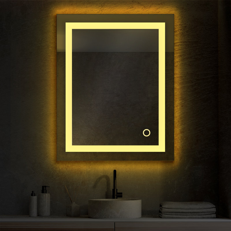 Lyra LED Lighted Bathroom Mirror with Defogger – Wall-Mounted Vanity Mirror with Adjustable Brightness & Color Temperature