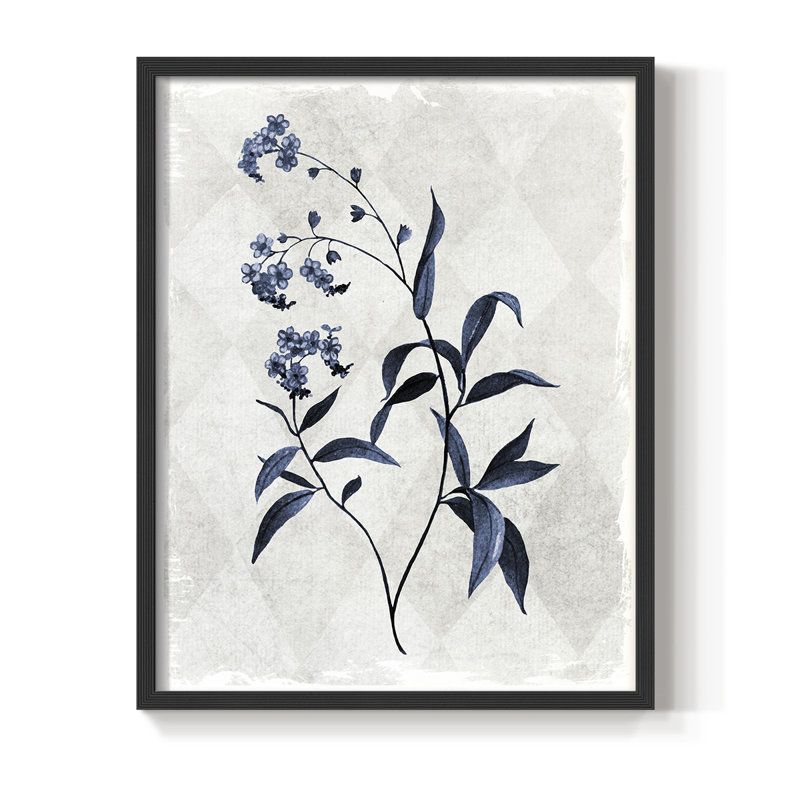 Harlequin Botanical I, reproduction encadrée - bois massif, Noir, H 11 po x l 9 po