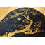 Tapis bleu antique chinois à motif floral de forme ovale