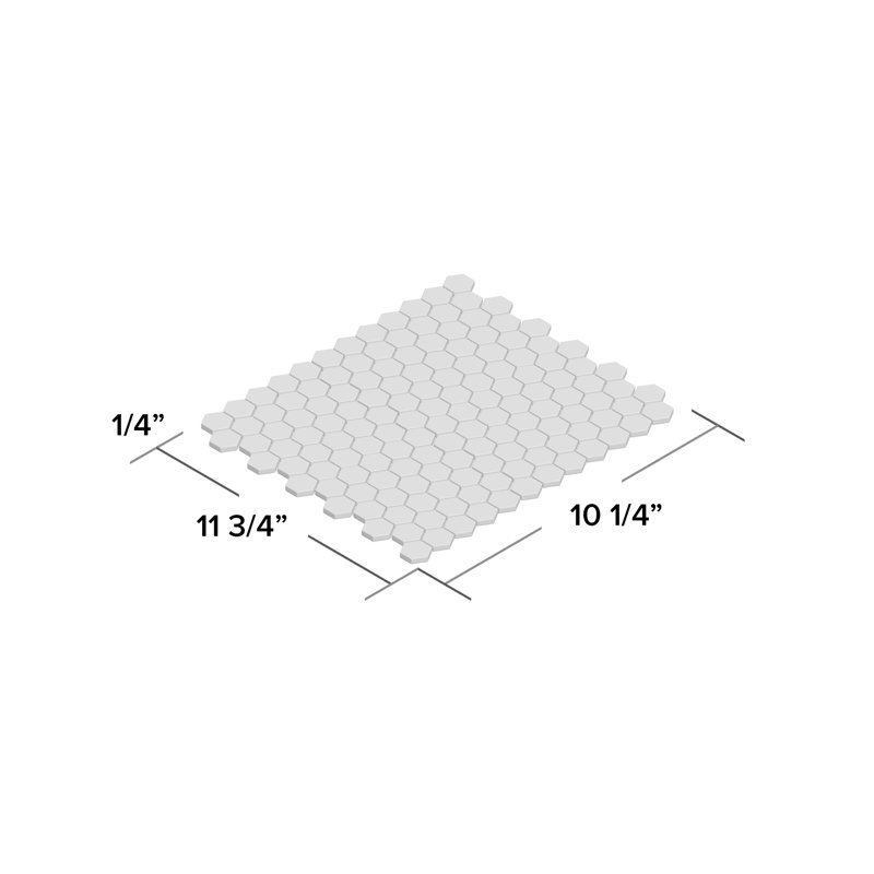 Metro Hex 0.90 in. x 0.90 in. Honeycomb Glazed Porcelain Tile, Matte White/Black