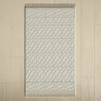 Handmade Ivory/Blue Rug