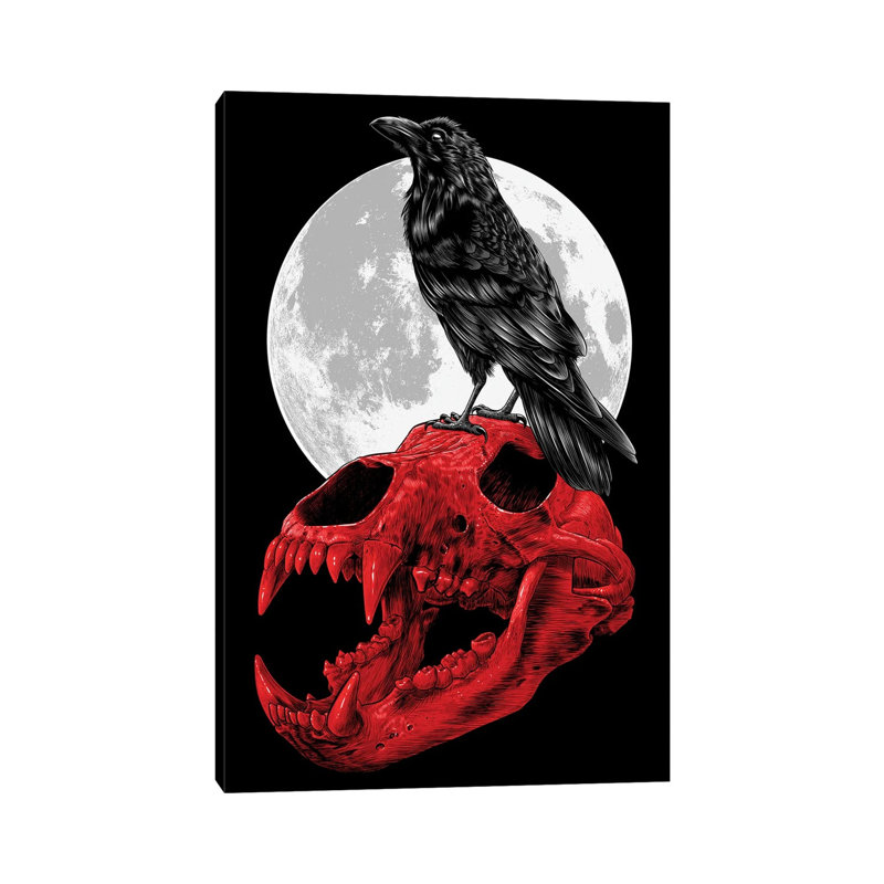 Skull Raven Blood by Alberto Perez - Wrapped Canvas Print, 101.6 cm H x 66.04 cm W