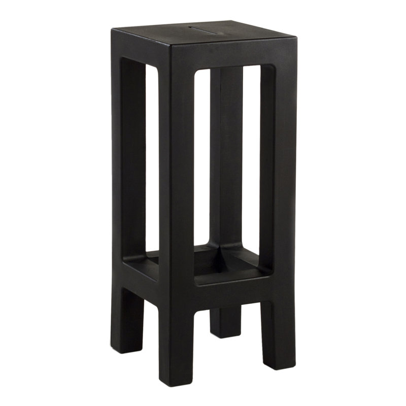 Jut 28.25" Patio Bar Stool, Black