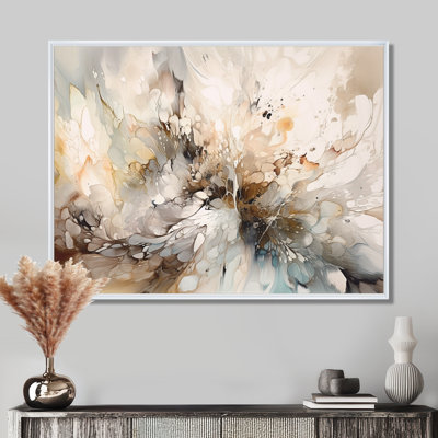 White And Grey Geometric Depths I - Abstract Geometric Canvas Print Wall Art - Minimalism Wall art Print