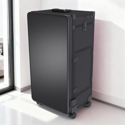 Portable Nail Technician Table with LED Mirror, Bluetooth Audio,and Secure Lockable Drawers