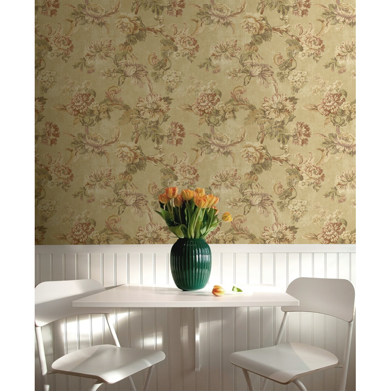 Papier peint non collé Seabrook Designs, Beige/rouge