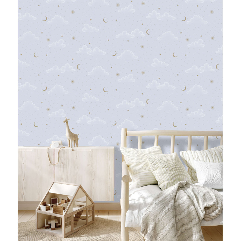 Papier peint Moonlit Mist, Bleu