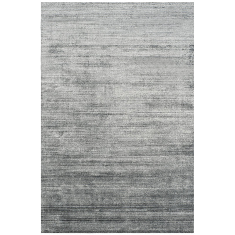 Tapis gris foncé tissé à plat à la main Mcelroy, Rectangle 9 pi x 12 pi