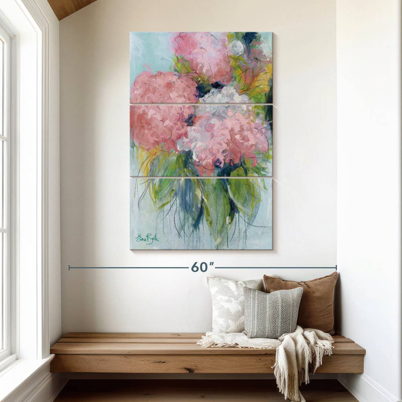 Avery Pink Hydrangeas I, 50" H x 32" W