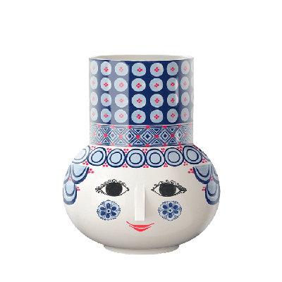Olga Vase, Blue, H: 7.9"