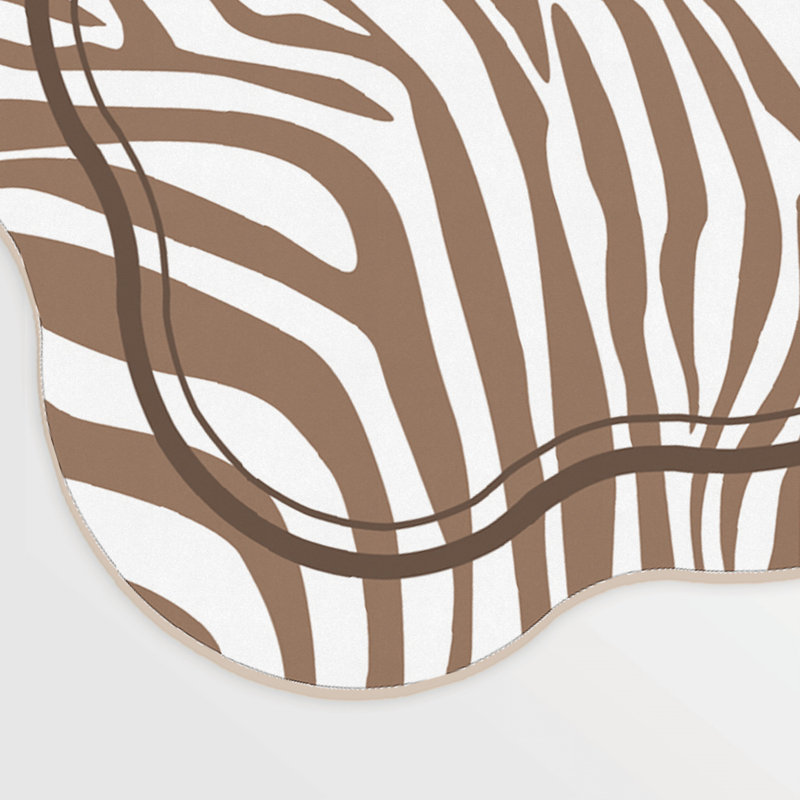 Washable Abstract Indoor Rug, Novelty 5'11" x 9'2"