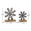 Metal Snowflake on Wood Base (Set of 6)