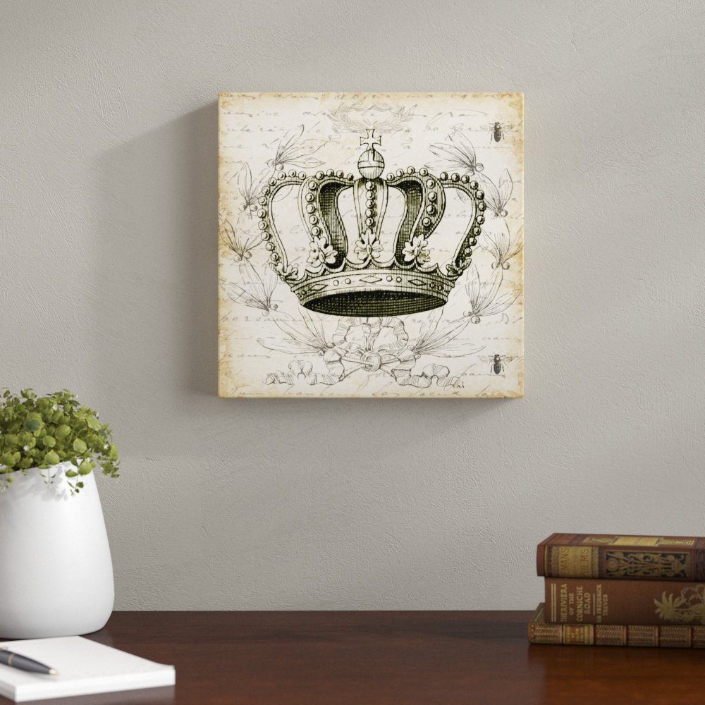'French Laurel Wreath Crown' by Tre Sorelle Studios Graphic Art Print on Wrapped Canvas