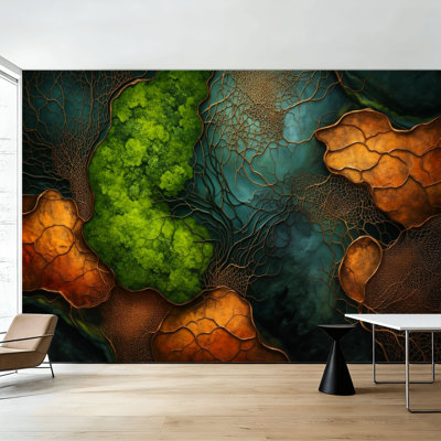 Papier peint auto-adhésif à motifs abstraits et hexagonaux à motif de motifs de terre aux couleurs hexagonales vibrantes H 100 po x l 144 po, papier peint amovible en PVC pour chambre à coucher, bureau à domicile, bureau personnel