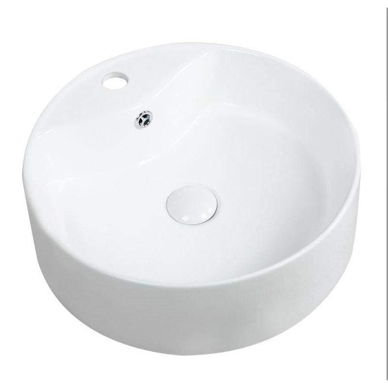 Bedford Sheds Clifton 15.74803mm L x 19.68504mm W White Vitreous China Circular Sink with Overflow