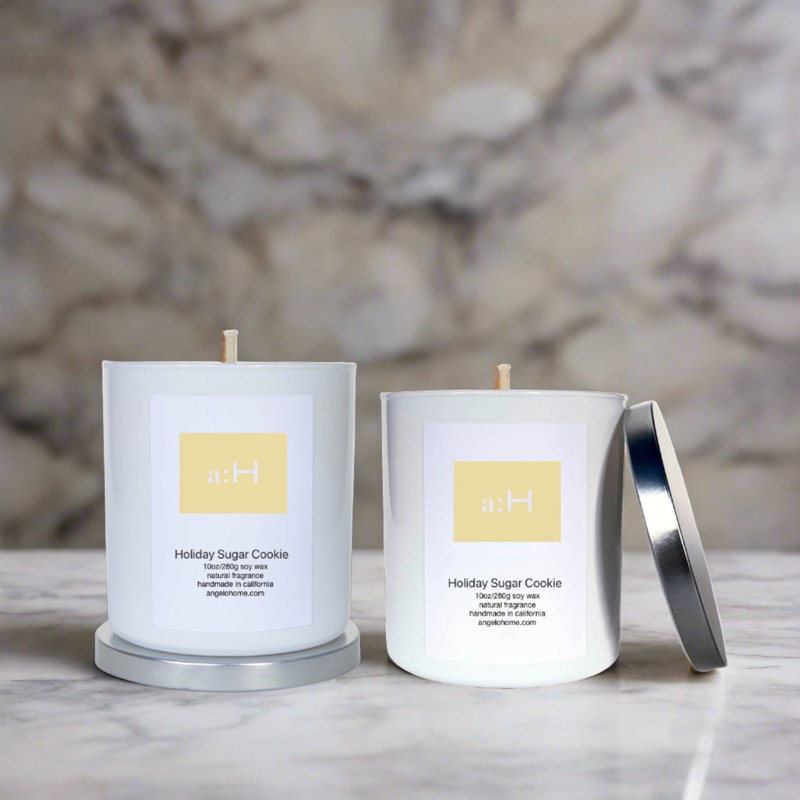 Holiday Sugar Cookie Scented White Tumbler Candle Set
