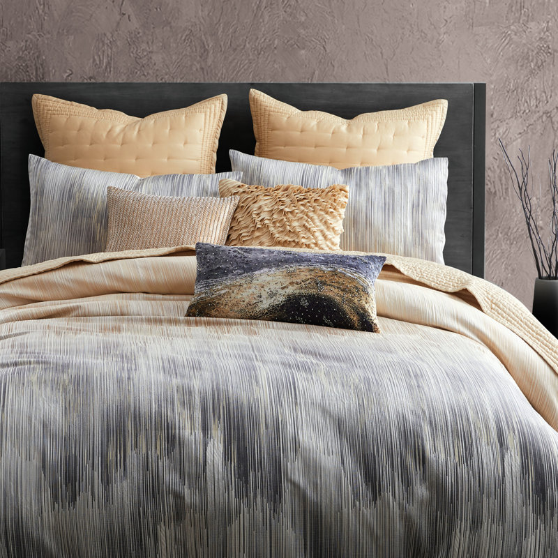 Donna Karan Home Ember Duvet Charcoal, King Duvet Cover